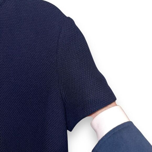 St. John Caviar Navy Wool Knit Made in USA Formal Dress Sz 8 - Picture 5 of 7